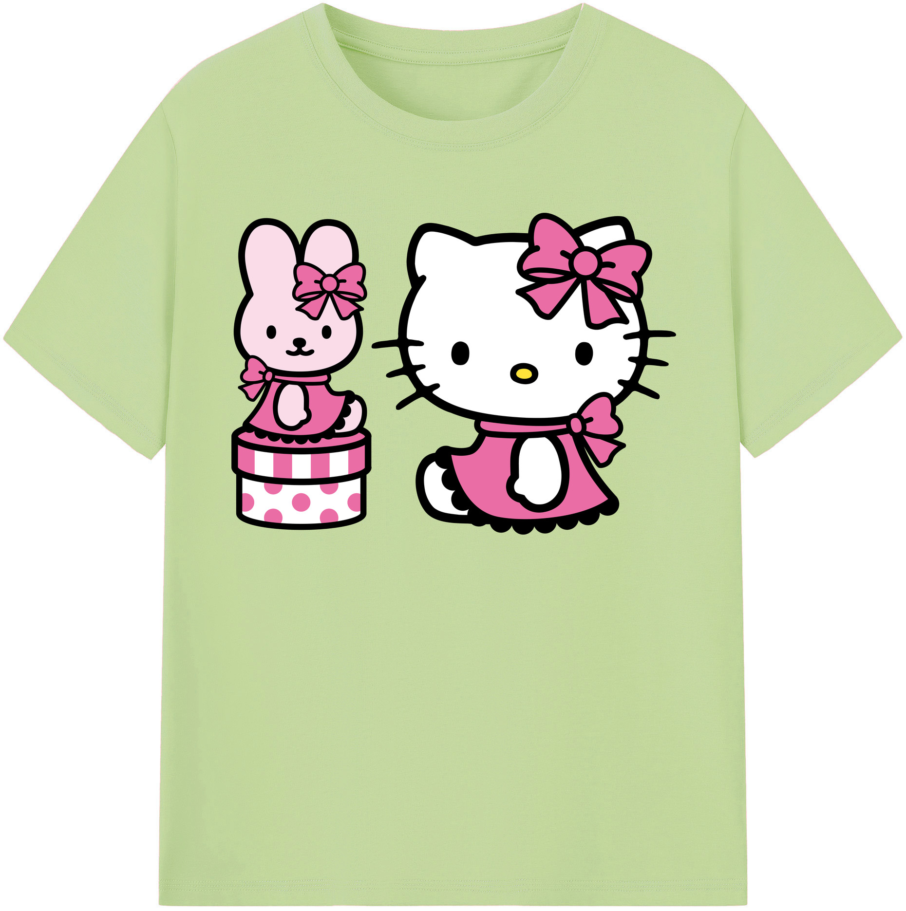 （画像用） Hello Kitty ハローキティ 綿100％半袖Tシャツ（フロントプリント）